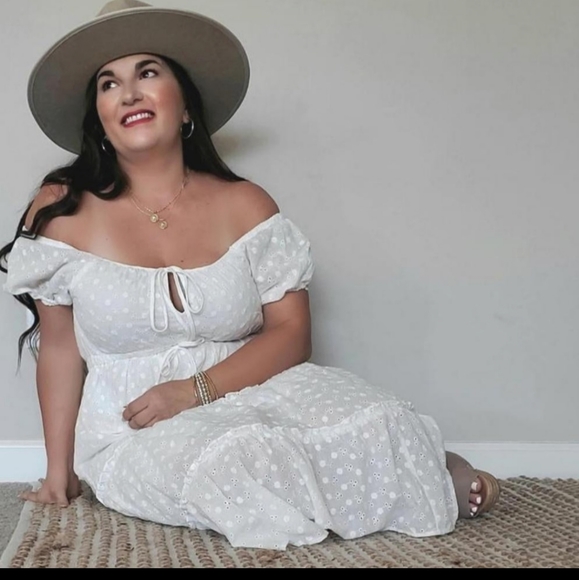 EYELET MIDI DRESS - Picture 3 of 7